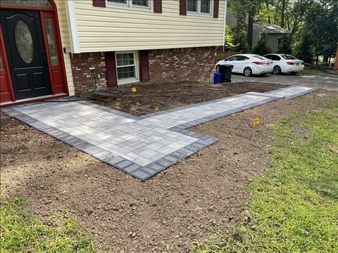 Cambridge Paving Stones Walkway Reconstruction and Bluestone Step Installation in Ramsey, NJ