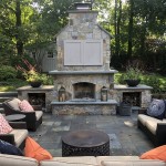Backyard Fireplace and Seating Area in Glen Rock NJ